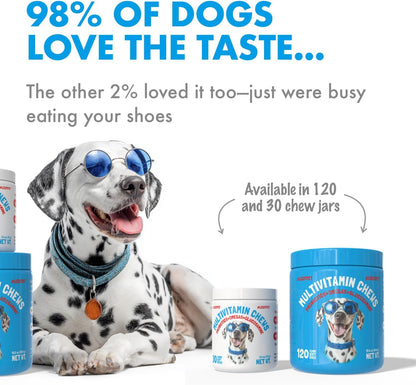 Dog Multivitamin Chews with Glucosamine, Chondroitin, Probiotics & Omegas - 30 Count