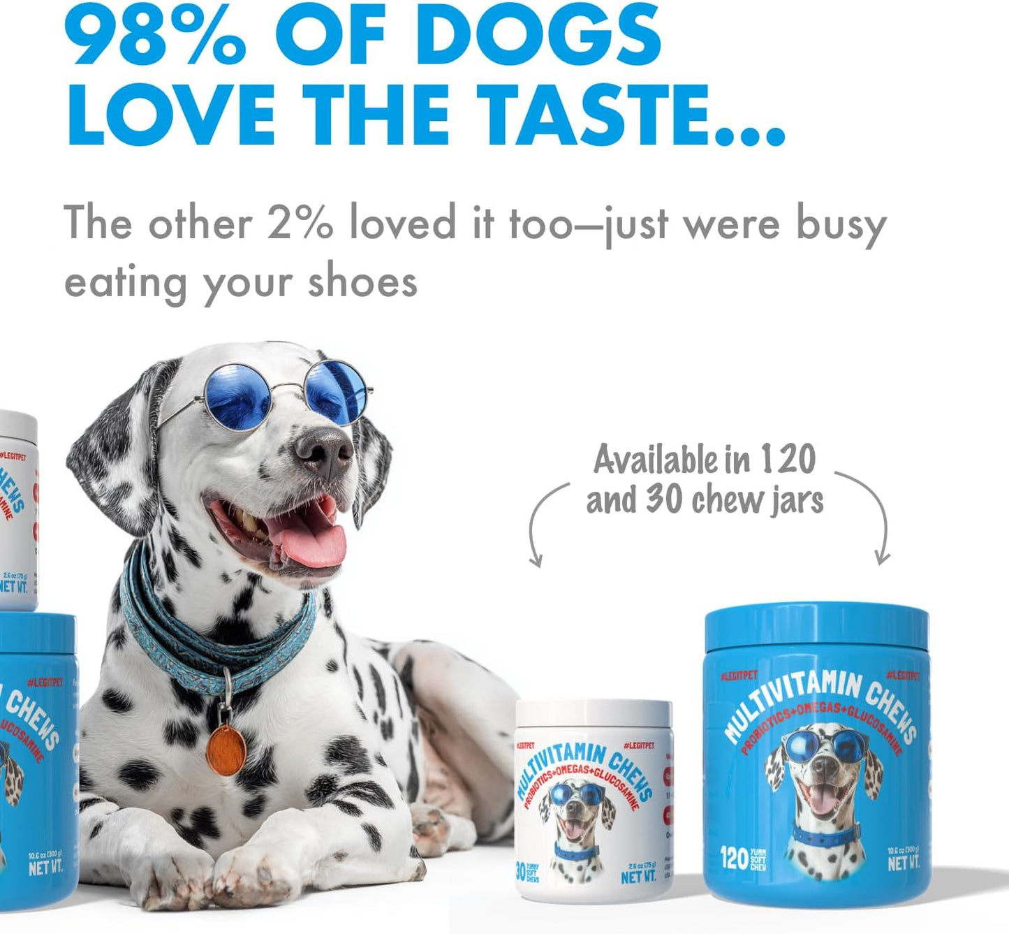 LEGITPET Dog Vitamins - 120 Multivitamin Soft Chews with Glucosamine, Chondroitin, Probiotics, Digestive Enzymes, and Omegas - görsel 3