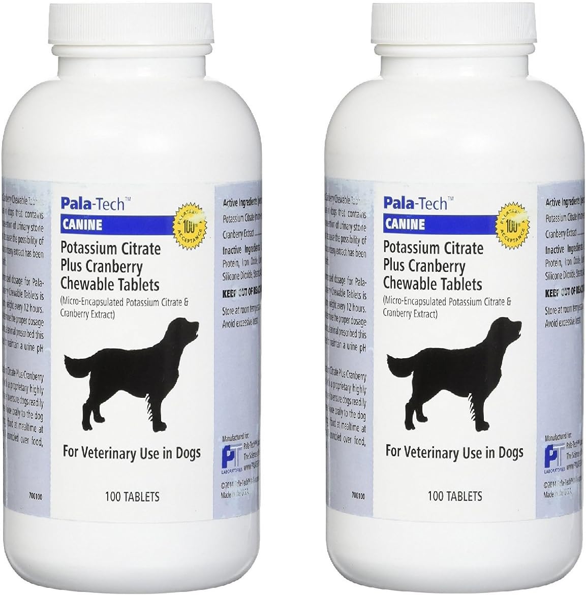 Pala-Tech Potassium Citrate Plus Cranberry 100 Chewable Tablets for Dogs (Pack of 2) - görsel 1