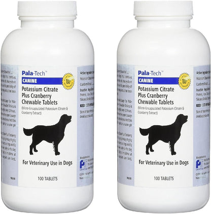 Pala-Tech Potassium Citrate Plus Cranberry 100 Chewable Tablets for Dogs (Pack of 2)