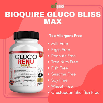 BIOQUIRE Gluco Max Ultra Food Supplement, 60 Capsules, Maximum Strength