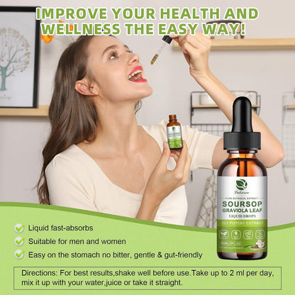 Lukaree Pure Soursop Graviola Leaf Extract – Traditional Herbal Support – Cold-Extracted Liquid – 60 ml (2 Pack)