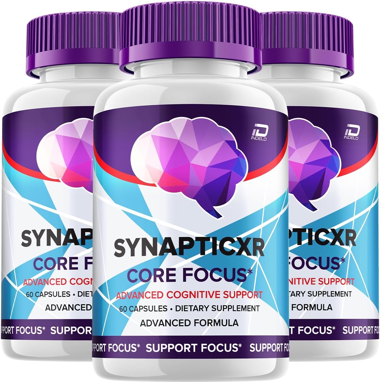 SynapticXR Brain Supplement Capsules – Synaptic XR All-Natural Maximum Strength Formula for Focus, SynapticXR Support and Reviews (3 Pack – 180 Capsules) - görsel 1