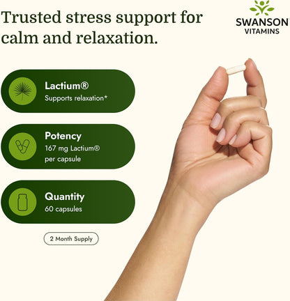 Swanson Women's Anti-Stress Formula with Lactium – 60 Capsules for Stress Relief, Relaxation and Sleep Support