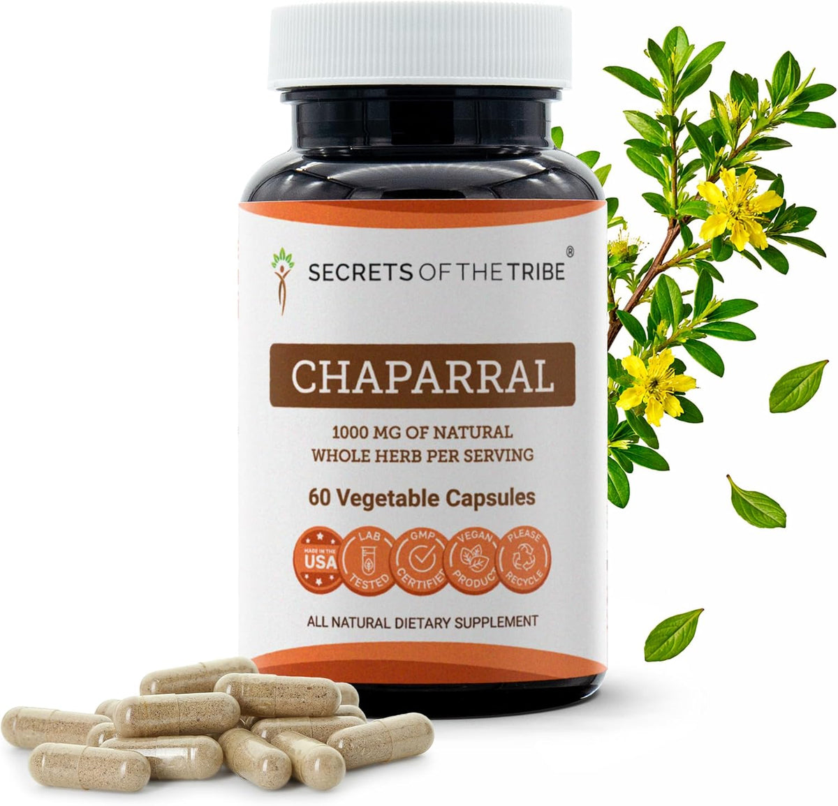 Secrets of the Tribe Chaparral 60 Capsules, 1000 mg - görsel 1