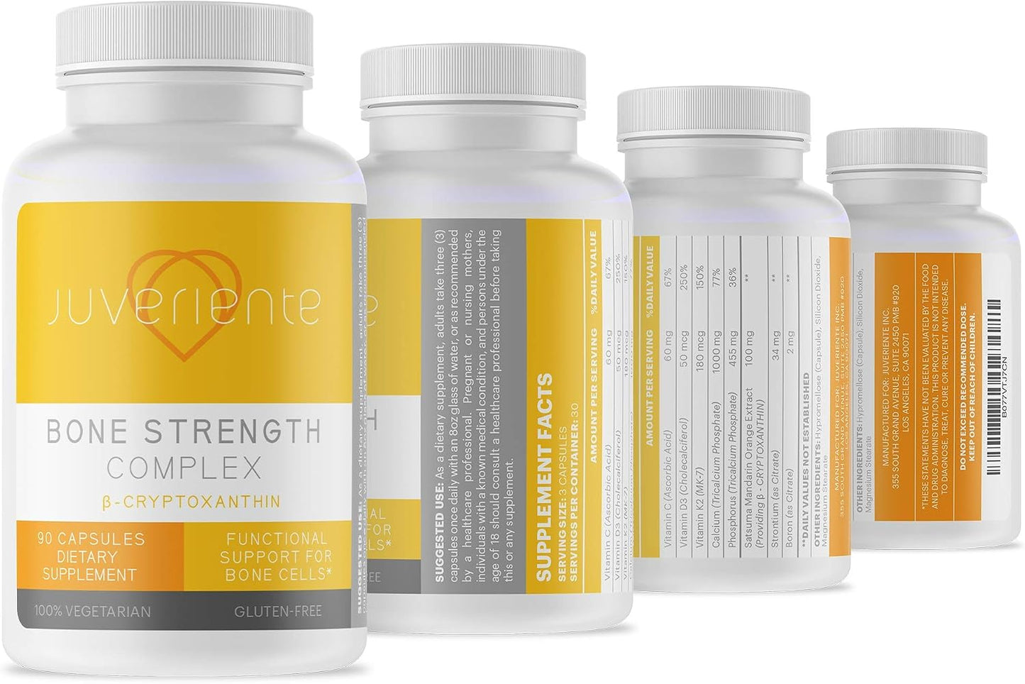 Juveriente Bone Strength Complex - Japanese Traditional Fruit Extract with Vitamin C, D3, K2, Calcium, Phosphorus, Strontium, Boron - 90 Capsules - görsel 5