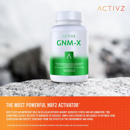 ACTIVZ GNM-X - Nrf2 Activator for Genetic Cellular Defence and Enhanced Wellbeing - Supports Healthy Ageing and Epigenetic Health - 30 Capsules