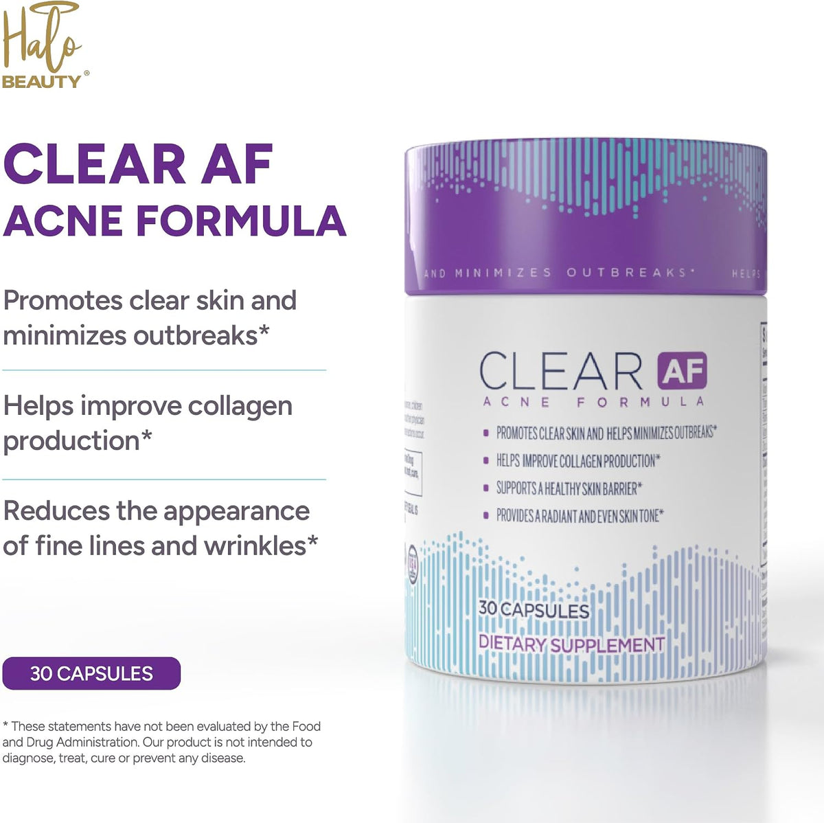 Clear Skin Supplement with Vegan Ceramides, Zinc, Vitamin D3, B6, Riboflavin & Thiamine | 30-Day Supply - görsel 4