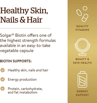 Solgar Biotin 10000mcg Vegetable Capsules – High Potency