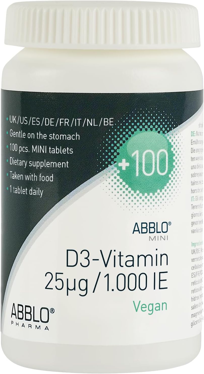 ABBLO Vegan Vitamin D3 1000 IU (25 µg) – 100 Tablets for Immune Support - görsel 3