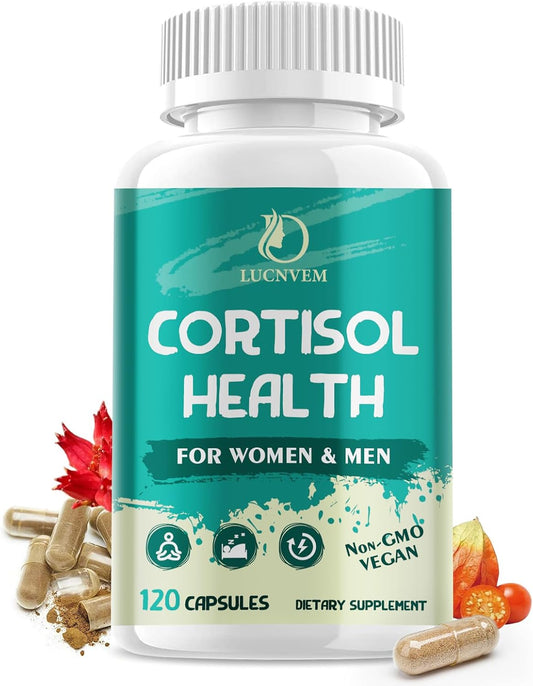 LUCNVEM Cortisol Supplement for Women and Men - Ashwagandha, Rhodiola Rosea, Magnesium and L-Theanine Complex