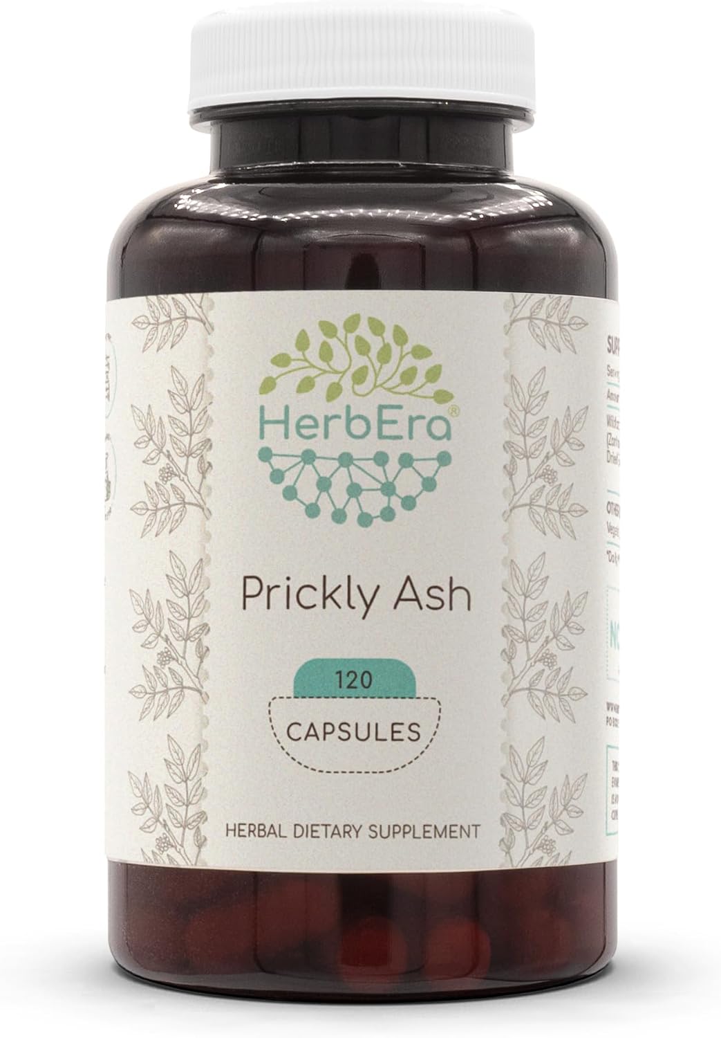 HerbEra Prickly Ash 400 mg, 60 Capsules - Wildcrafted Zanthoxylum Clava-Herculis Dried Bark - görsel 6