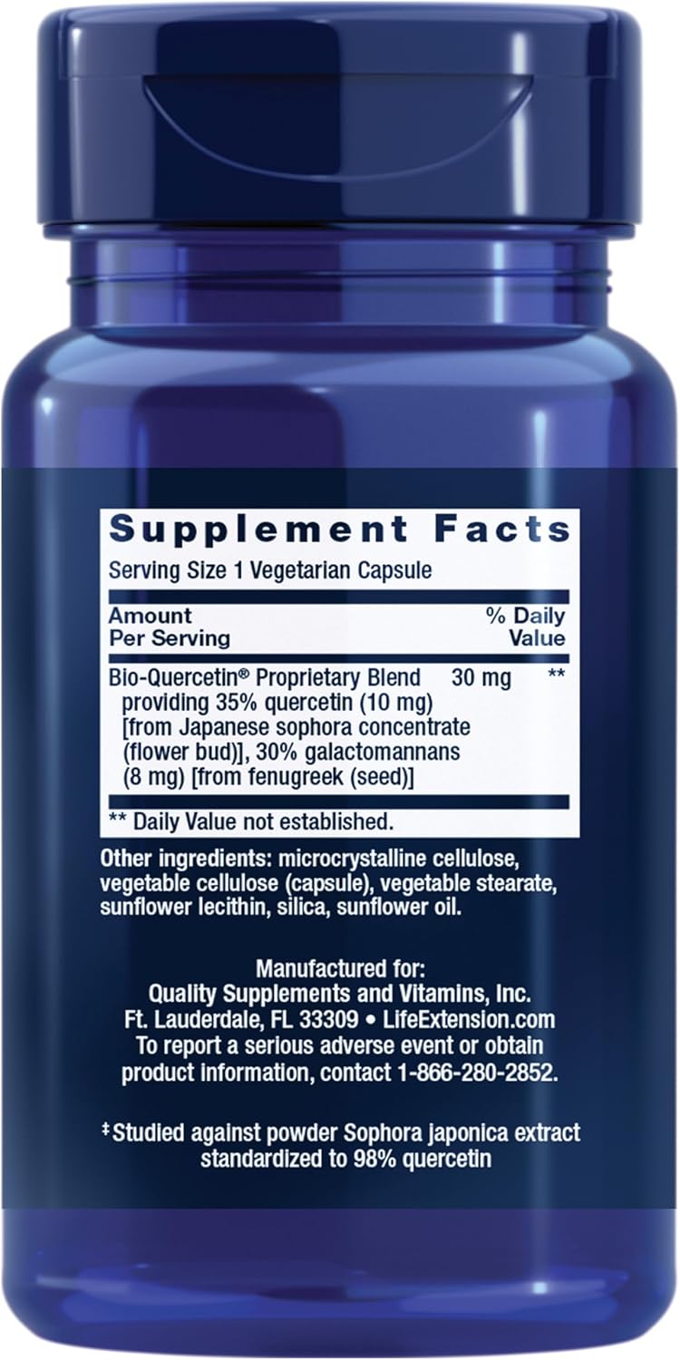 Life Extension Bio-Quercetin, Immune Health Supplement, Heart Health Support, Gluten-free, Non-GMO, Vegetarian, 30 Capsules - görsel 2