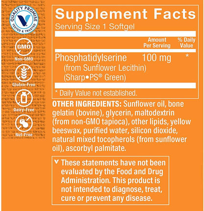 The Vitamin Shoppe Sunflower Phosphatidylserine 100 mg (30 Softgels)