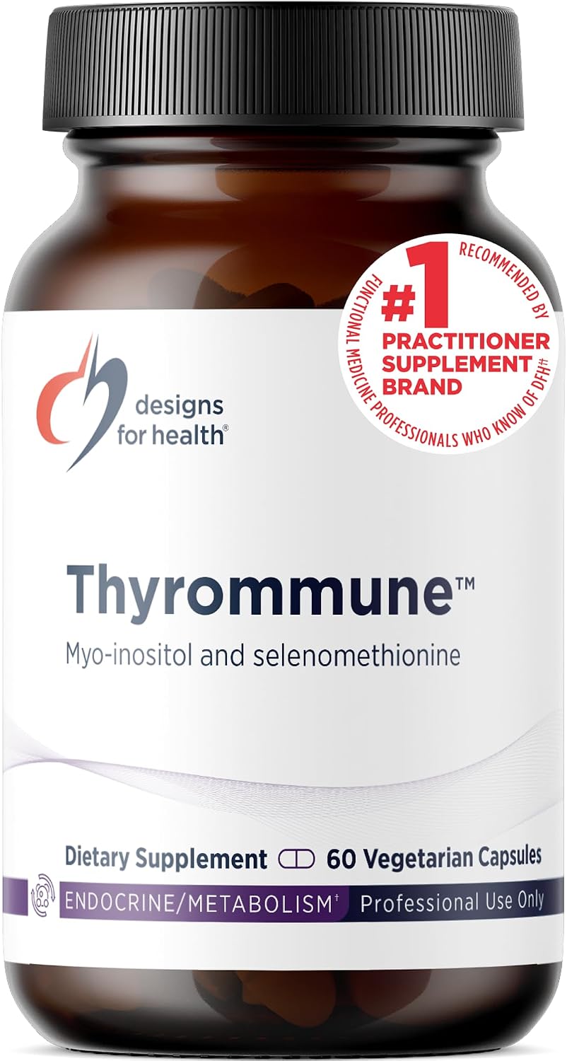 Designs for Health Thyrommune - Thyroid Support Supplement with Selenium (Selenomethionine) + Myo-Inositol - Vegan & Gluten-Free (60 Capsules) - görsel 1