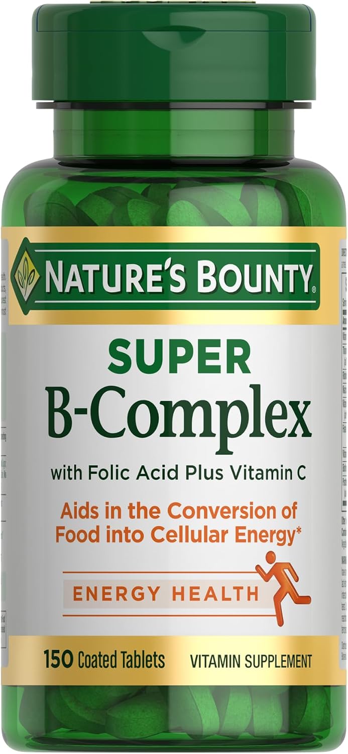 Nature's Bounty Super B Complex Vitamins with Vitamin C & Folic Acid, 150 Tablets - görsel 1