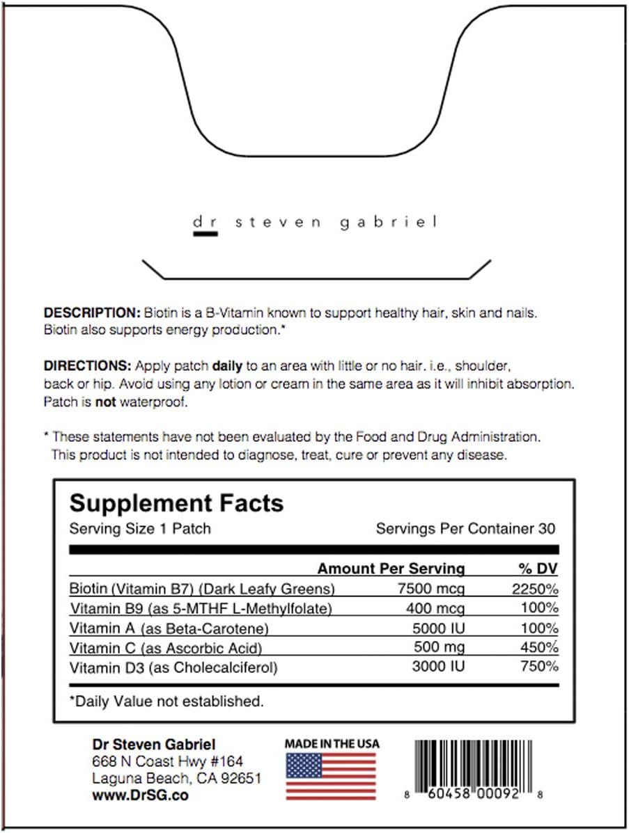 Dr. Steven Gabriel Biotin Patch – 30-Day Supply - görsel 2