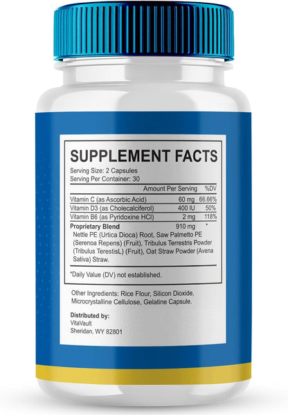 Jertaris Capsules, Jertaris Prostate Health Supplement - Extra Strength, All Natural Formula for Men's Health, 3 Pack