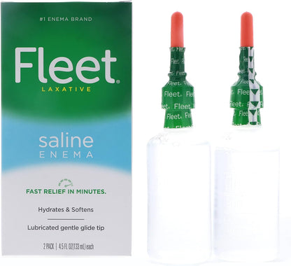 Fleet Laxative Saline Enema with Gentle Glide Tip – 133 ml Bottles (Pack of 3)