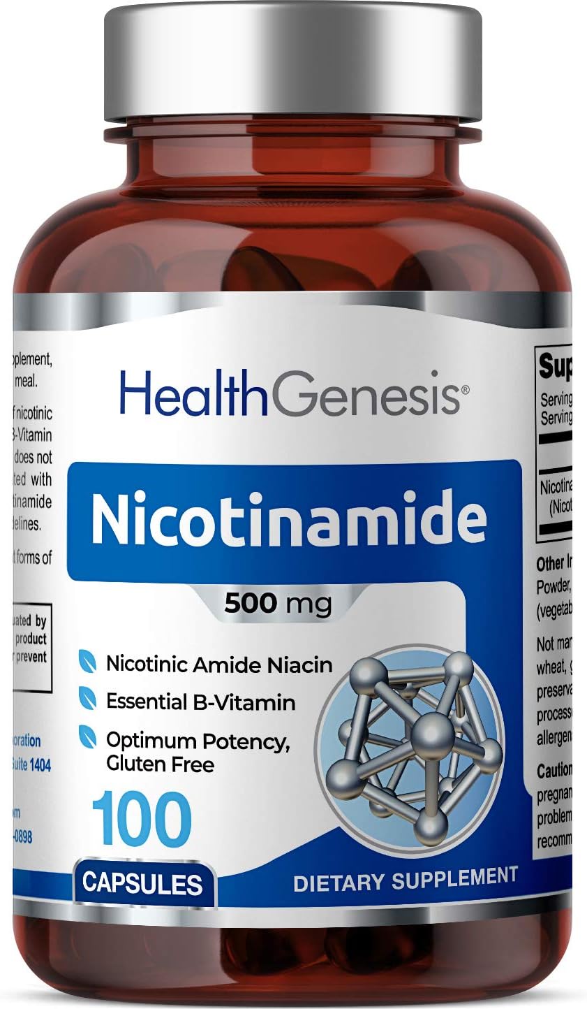 B-3 Nicotinamide 500 mg, 100 Capsules (2-Pack) - görsel 5