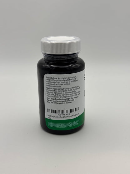 Wild & Organic Citrus Bergamot Capsules - Antioxidant & Overall Wellness Support - 60 Capsules