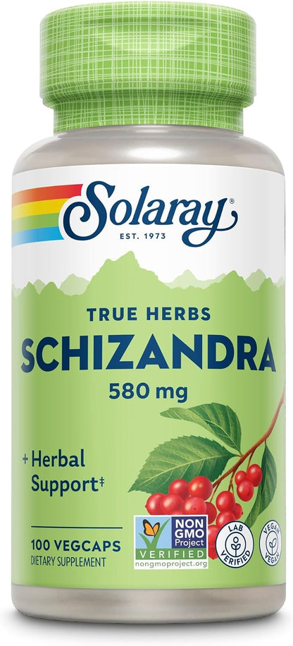 Solaray Schizandra Berry 580 mg - Pure Schisandra Extract, Traditional Herbal Support - 100 VegCaps