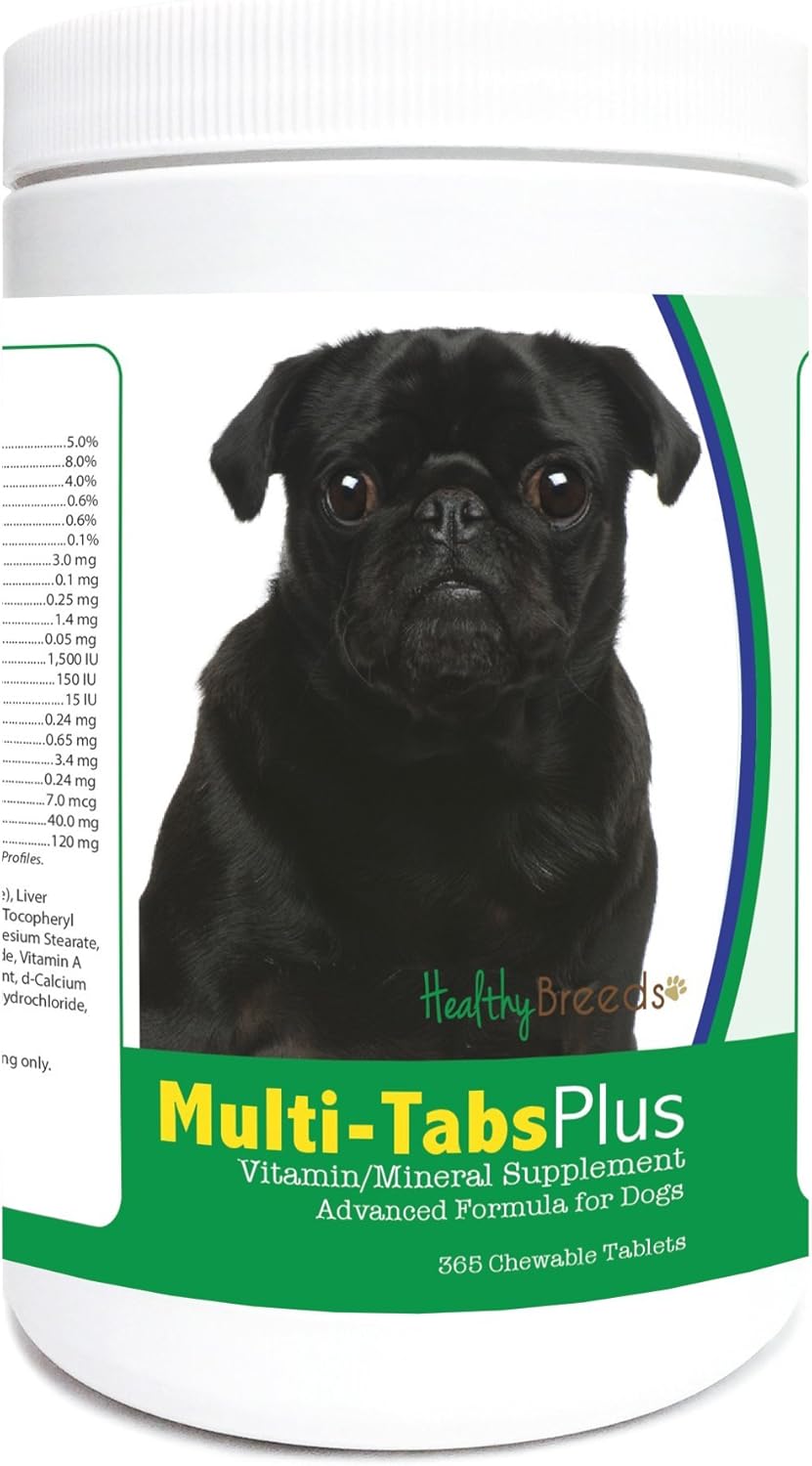 Healthy Breeds Pug Multi-Tabs Plus Chewable Tablets, 365 Count - görsel 1