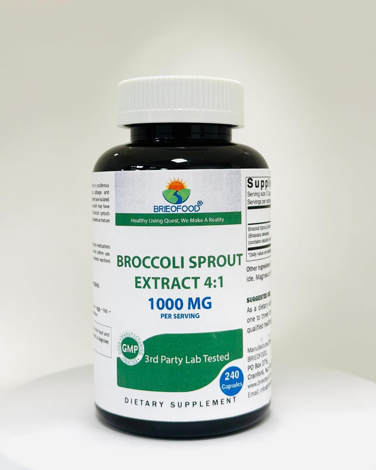 Brieofood Broccoli Sprout Extract 4:1, 1000 mg per Serving - 240 Capsules - görsel 4