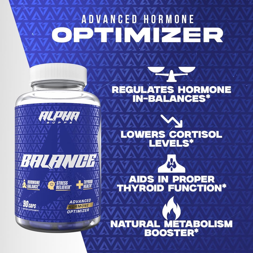 Alpha Supps - Alpha Balance | Hormonal and Healthy Stress Level Support | with Inositol and Ashwagandha | 90 Capsules - görsel 3