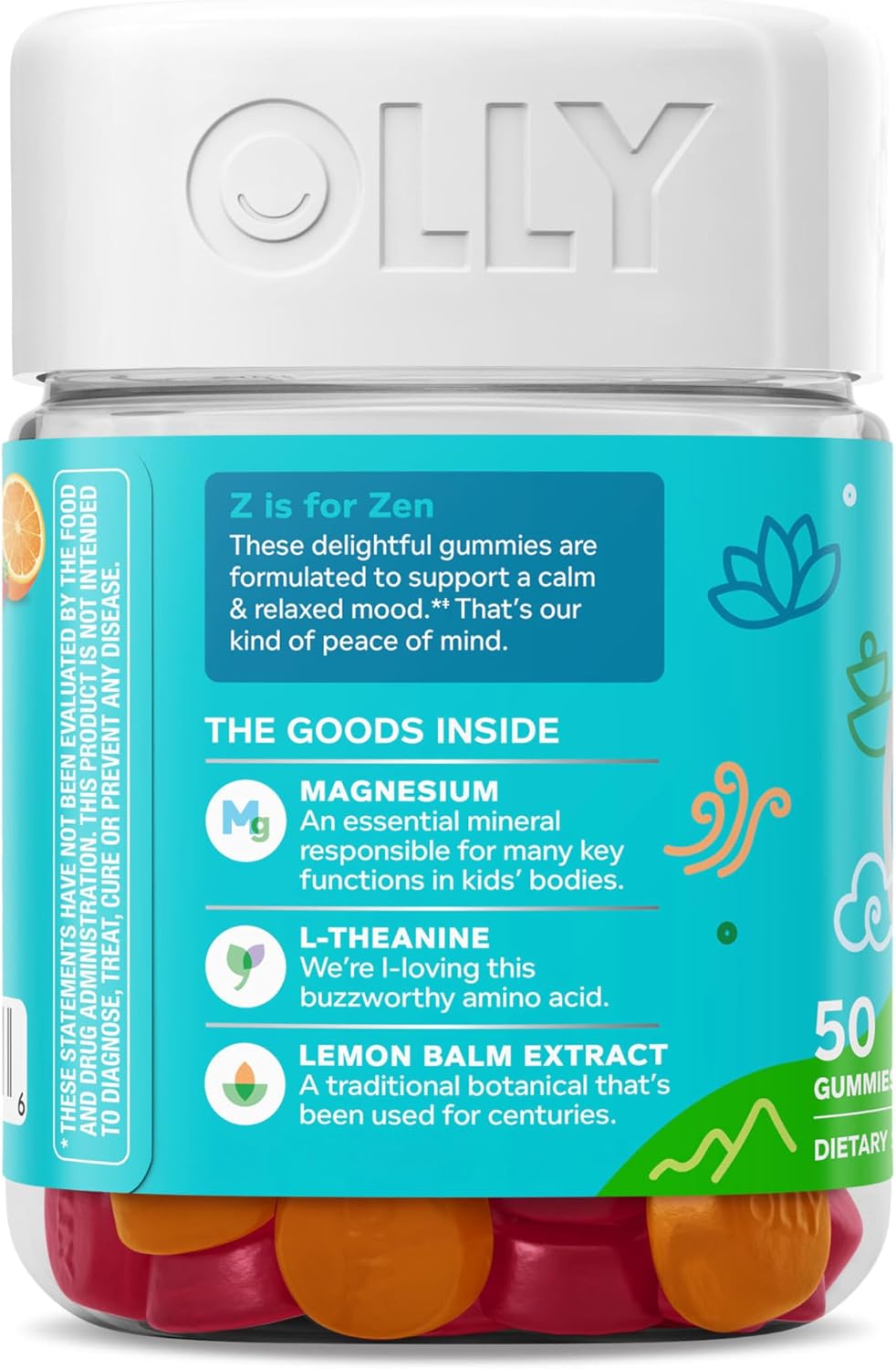 OLLY Kids Chillax Gummy - Magnesium, L-Theanine & Lemon Balm - Calm Mood Support - Sherbet Flavoured - 50 Gummies – Image 8