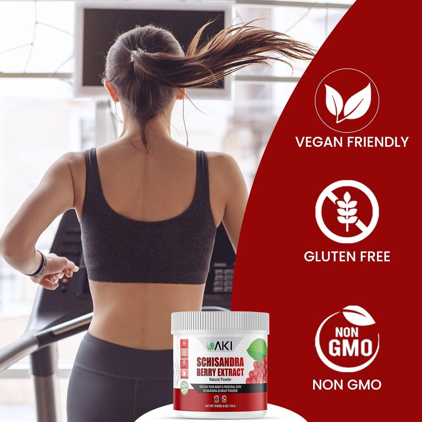 AKI Schisandra Berry Extract Powder - Adaptogenic Superfood, Non-GMO & Vegan Friendly (170g) - görsel 5