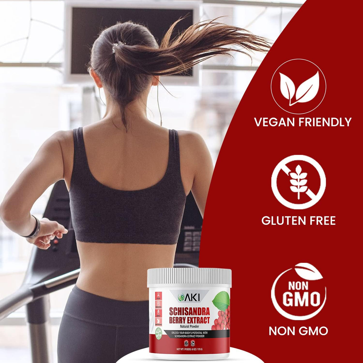 AKI Schisandra Berry Extract Powder - Adaptogenic Superfood, Non-GMO & Vegan Friendly (170g) - görsel 5