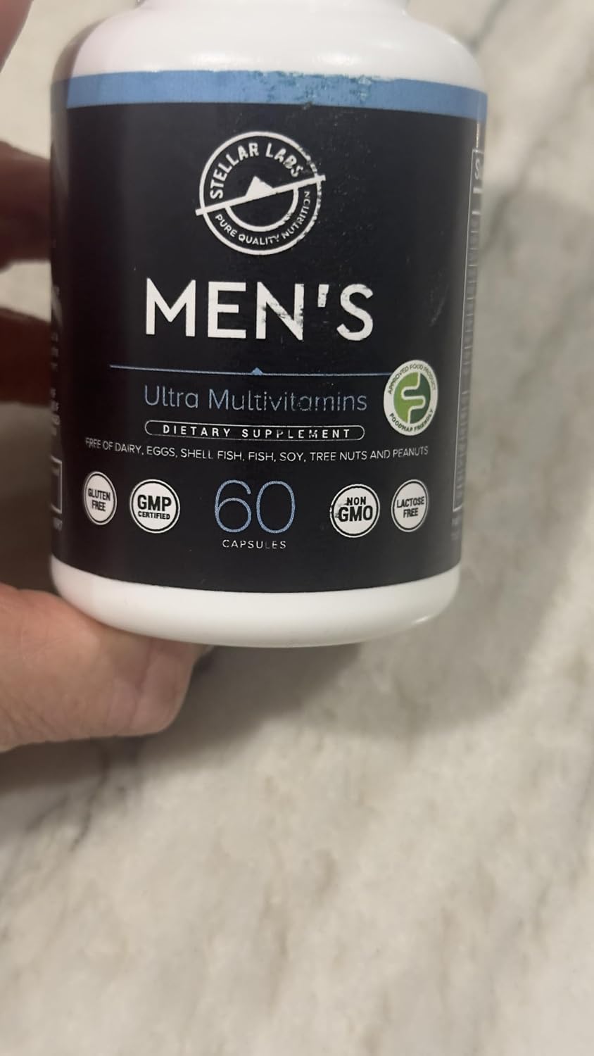 Stellar Labs Men's Low FODMAP Vegan Daily Multivitamin – No Iron, Gentle on Sensitive Stomachs - görsel 1