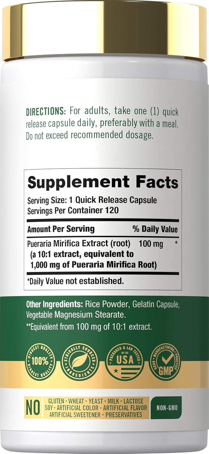 Carlyle Pueraria Mirifica Capsules | 120 Capsules | Root Extract | Non-GM & Gluten-free Supplement - görsel 2