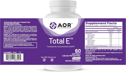 AOR Total E 445 mg with CoQ10, 60 Softgels
