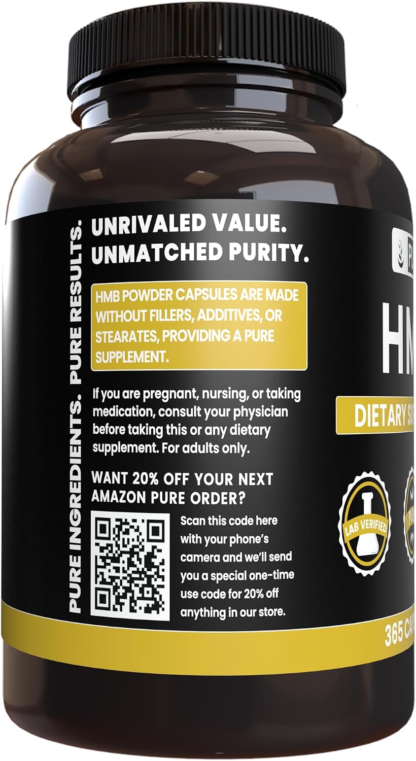 Pure Original Ingredients HMB (365 Capsules) - No Fillers, Lab Verified - görsel 2