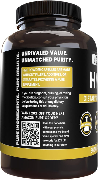 Pure Original Ingredients HMB (365 Capsules) - No Fillers, Lab Verified