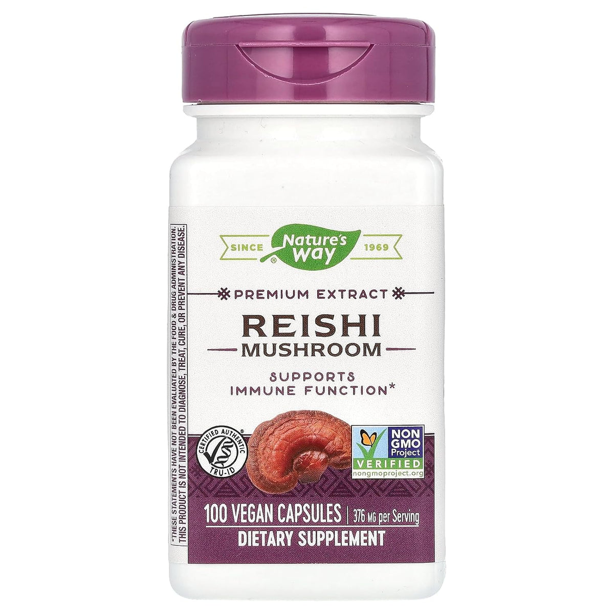 Nature's Way Reishi Mushroom, 100 Capsules (Pack of 2) - görsel 1