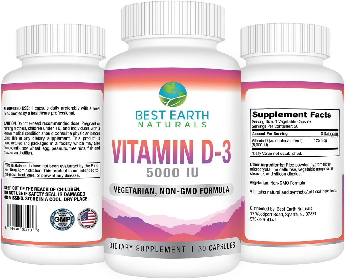 Best Earth Naturals Vitamin D3 5000 IU – High Strength Tablets - görsel 2