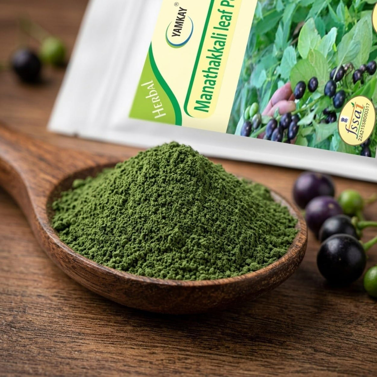 YAMKAY Organic Manathakkali Leaf Powder - Black Nightshade, Solanum Nigrum, 300g - görsel 6