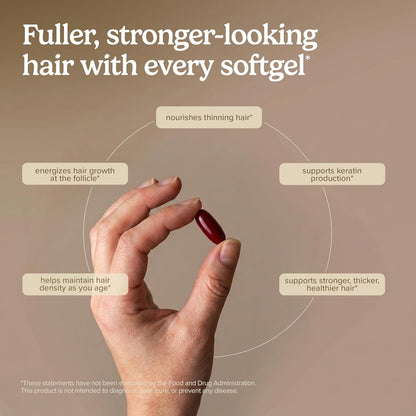Terry Naturally Hair Renew Formula - 60 Softgels - Promotes Healthy Hair and Nourishes Thinning Hair with Millet Seed Oil, Horsetail, Biotin & Folic Acid - Gluten-Free - 30 Servings