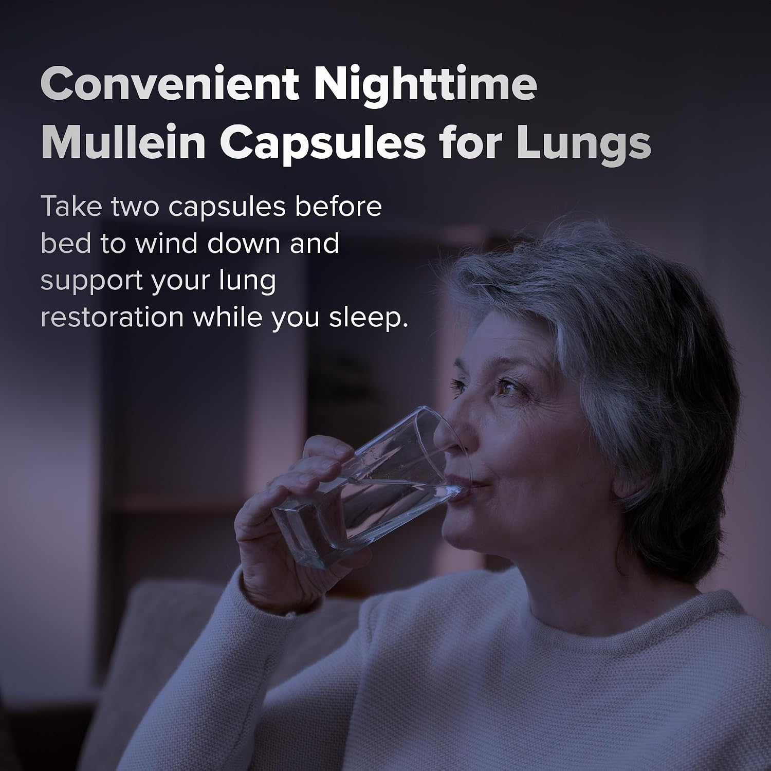 BREATHE PM Nighttime 6-in-1 Mullein Capsules for Lung Support (60 Capsules) - görsel 3