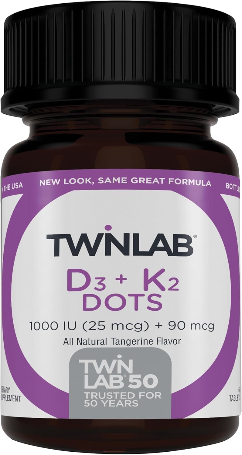 Twinlab Vitamin D3 1000 + K2 Dots - 60 Tablets - görsel 1