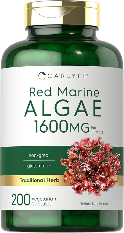 Carlyle Red Marine Algae 1600mg with Calcium, Magnesium and Vitamin D3 - 200 Capsules