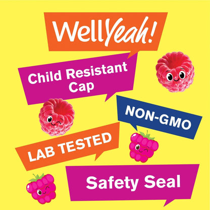 WellYeah Vitamin B12 Gummies for Kids - 1000 mcg, Berry Flavour, 60 Gummies