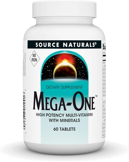 Source Naturals Mega-One Multiple No Iron Tablet, 60 Tablets