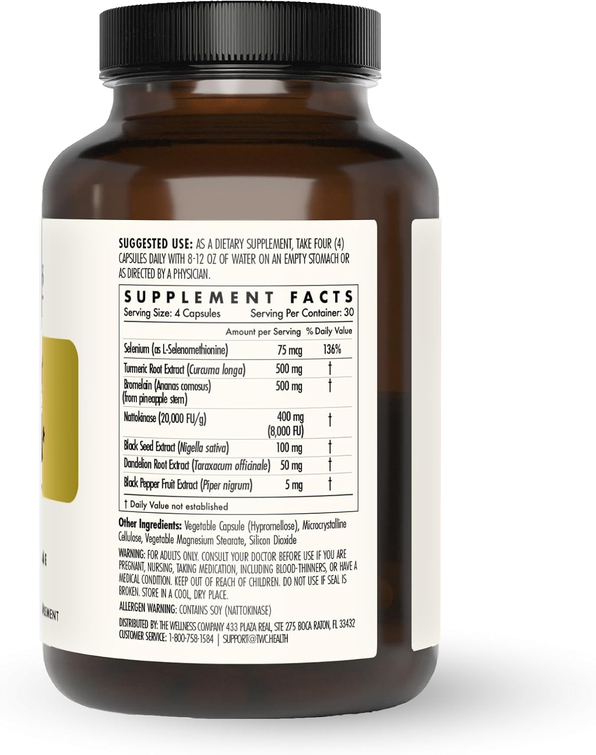 The Wellness Company Ultimate Spike Detox – Dr. McCullough Designed - 3-in-1 Nattokinase, Turmeric & Bromelain Extra Strength (120 Capsules, 30-Day Supply) - görsel 3