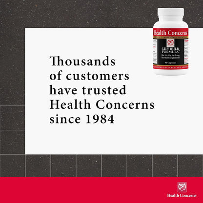 Health Concerns Lily Bulb Formula – Respiratory Herbal Supplement – 90 Capsules