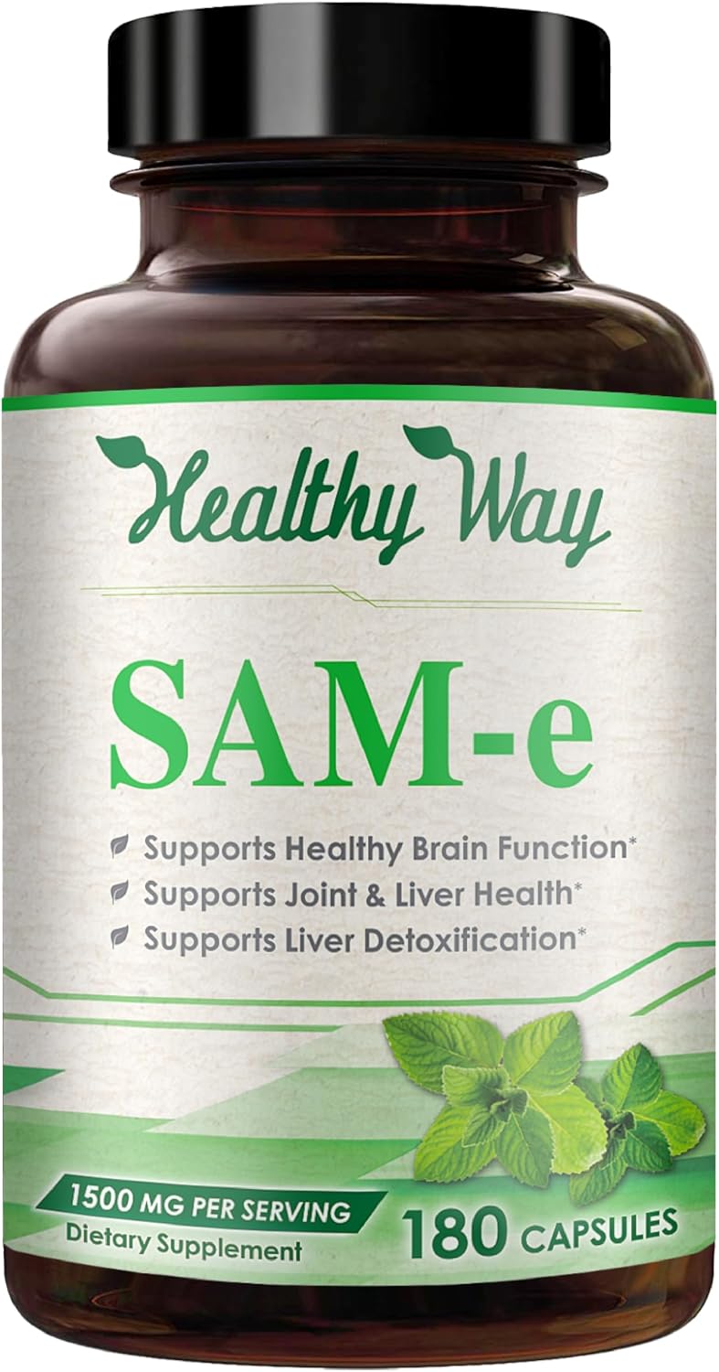HealthyWayRx 1500mg SAM-e Supplement - S-Adenosyl-L-Methionine Capsules for Brain, Liver & Mood Support (60 Servings) - görsel 1