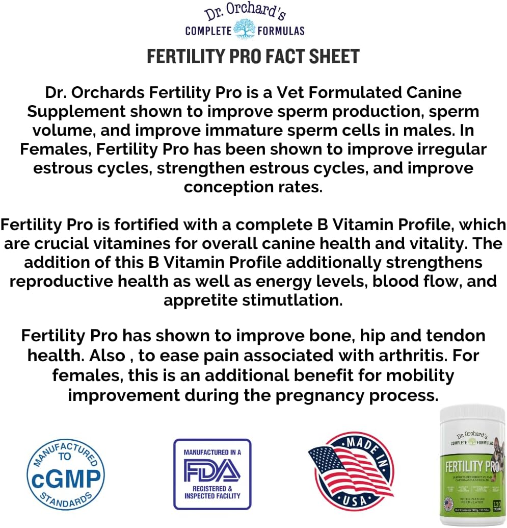 Dr. Orchards Fertility Pro for Dogs - Vet Formulated - for Males and Females -120ct - görsel 4